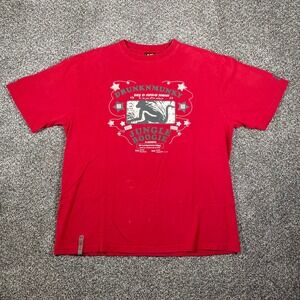 y2k Drunken Munky Jungle Boogie Graphic T Shirt Red Men's Size XL